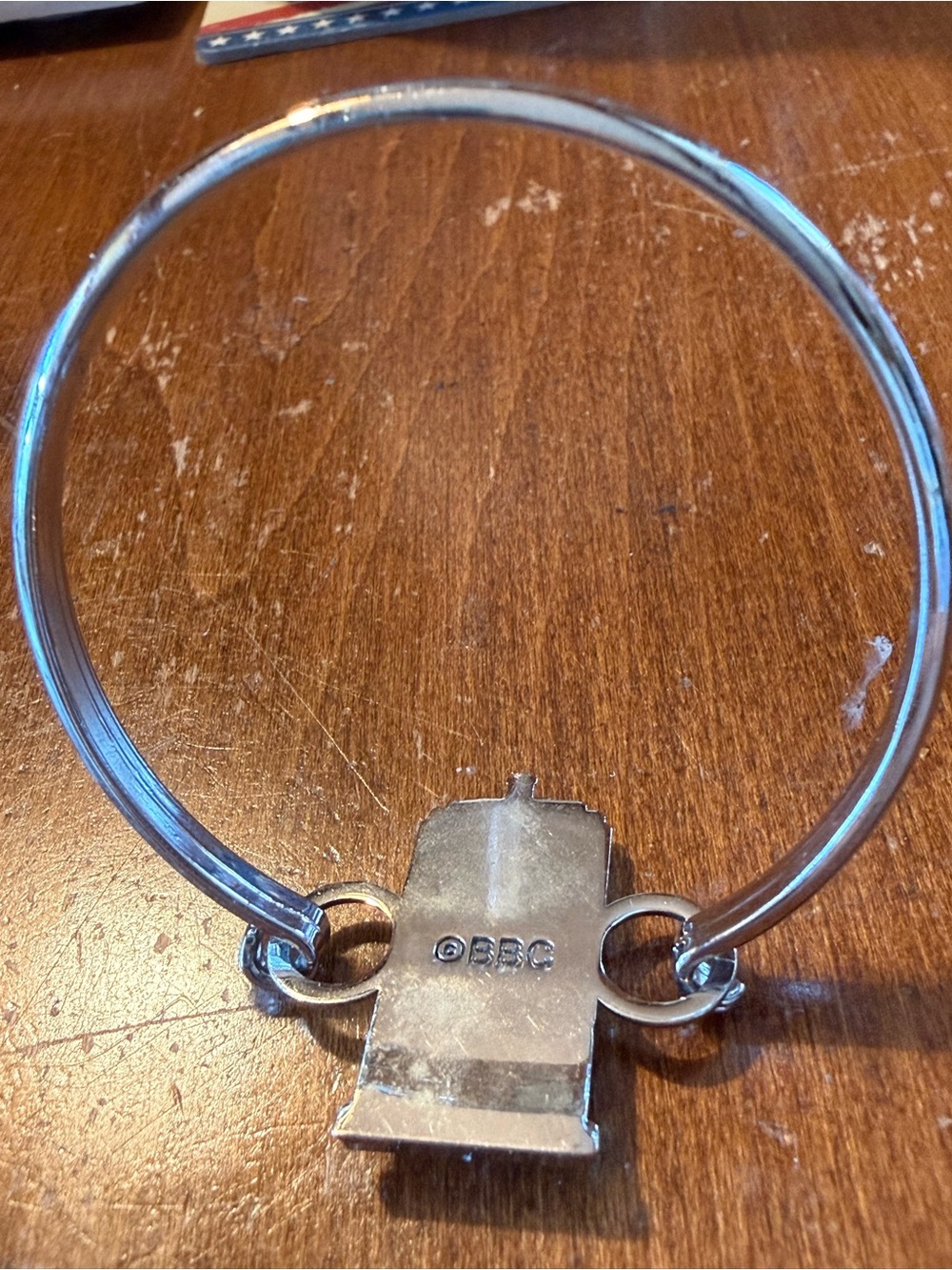 Silver Tone TARDIS Charm Bangle Bracelet for Women - Picture 4 of 4